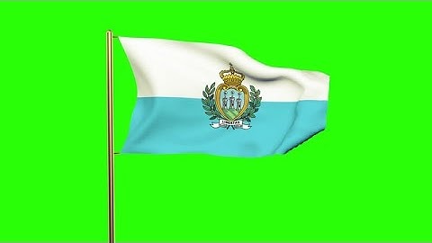 San Marino Flag Waving In The Wind. Looping Sun Rises Style. Animation Loop. Gre Stock Animation