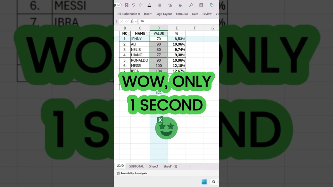 Excel Otomatis PENJUMLAHAN Hanya 1 Detik!