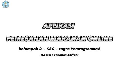 Aplikasi Pemrograman Java - Pemesanan Makanan Online (Tugas Pemrograman2)