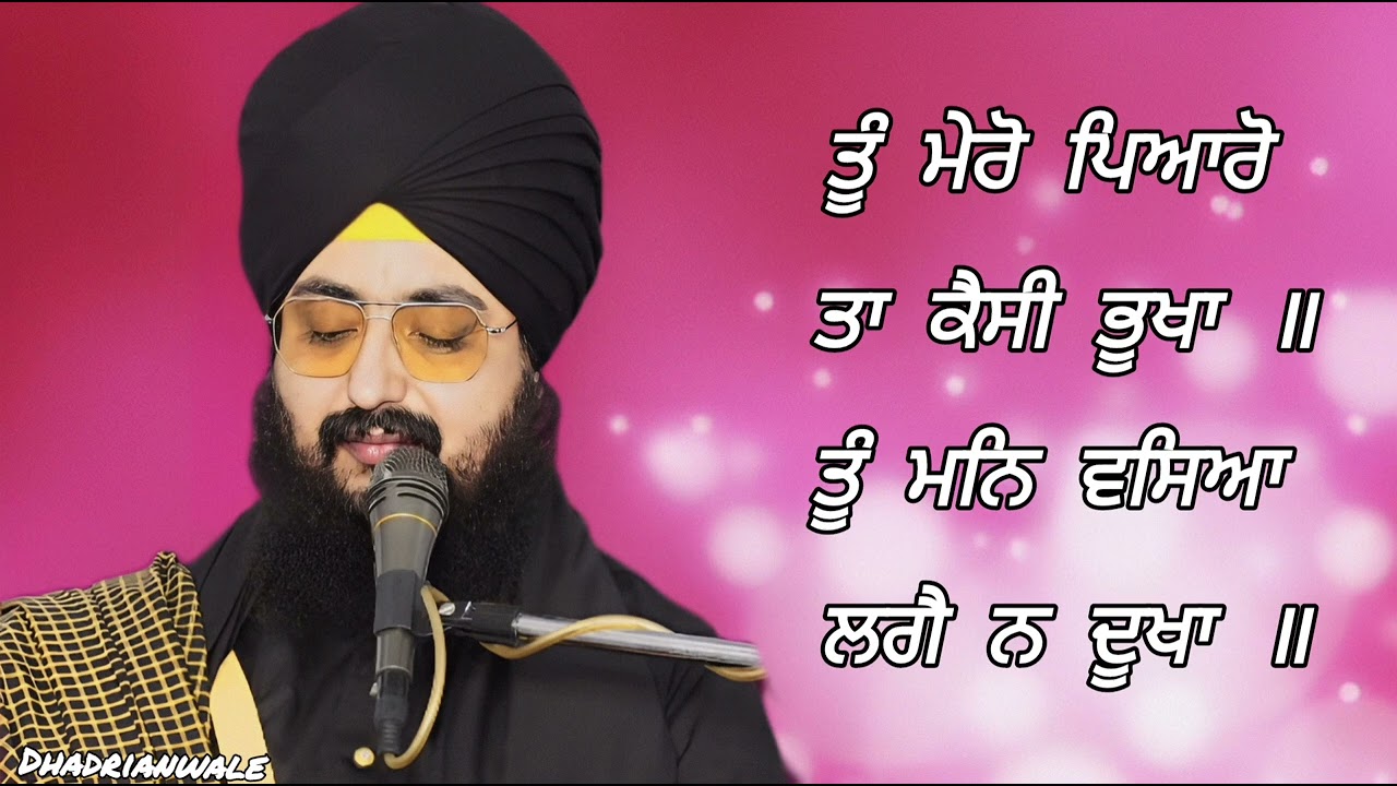 ਤੂੰ ਮੇਰੋ ਪਿਆਰੋ ਤਾ ਕੈਸੀ ਭੂਖਾ(Tu Mero Piyaro) Bhai Ranjit Singh Ji Dhadrianwale