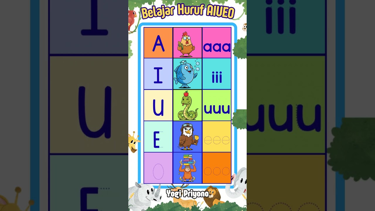 Animasi Lucu Belajar Huruf AIUEO 
