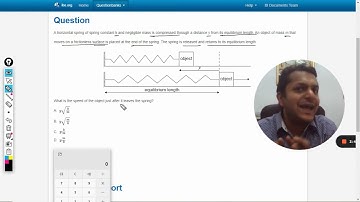 A horizontal spring of spring constant k and negligible mass is compressed through a distance