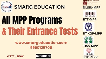 All MPP programs, Entrance Tests and Preparation Strategy #PPG #MPP #RPG #tiss