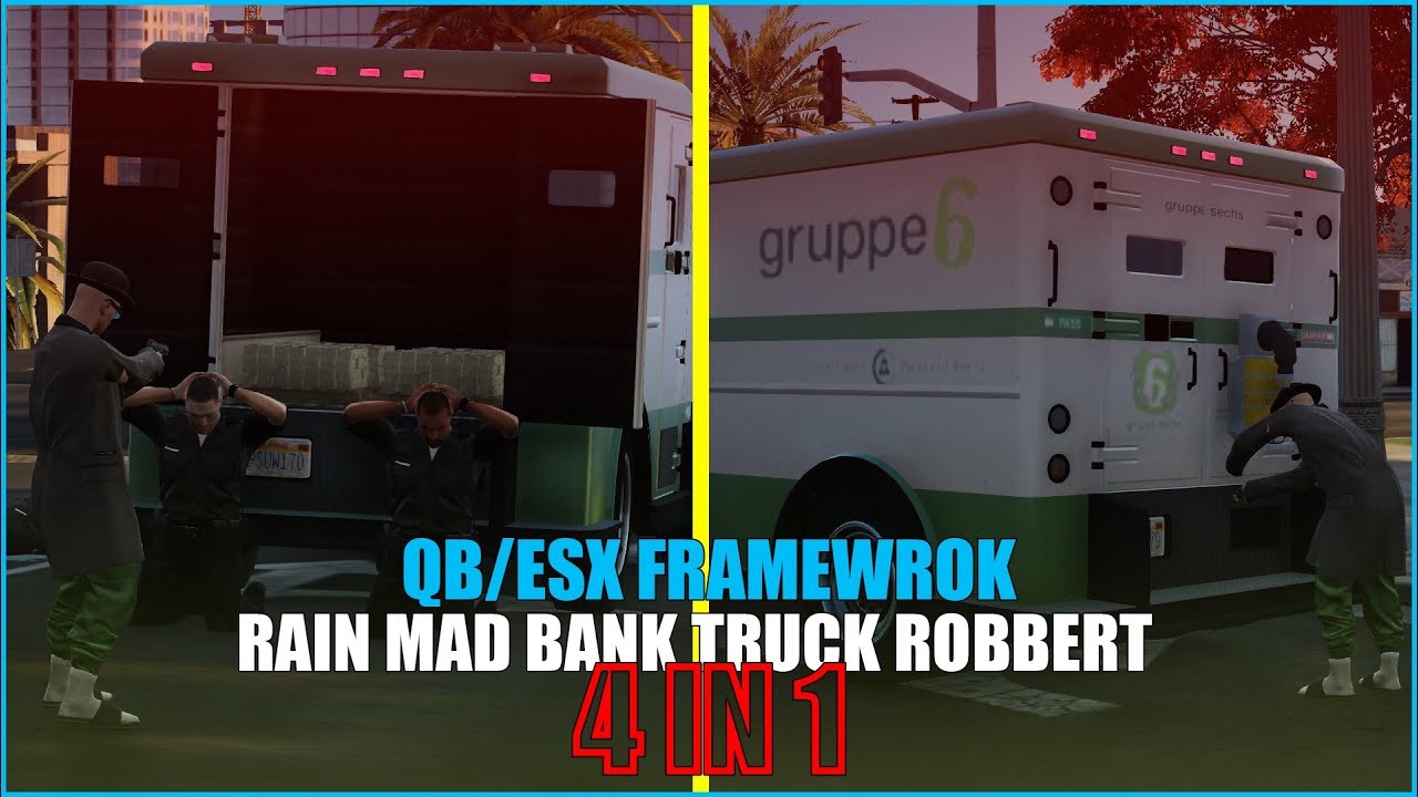 [QB/QBOX/ESX] RainMad Bank Truck Robbery | 4 In 1 | Fivem Script | Latest 2024 Showcase