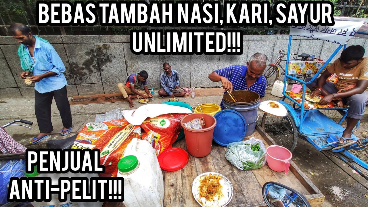 MAKAN SIANG JUMBO Rp 10 RIBU ALA ABANG BECAK INDIA: Dijamin Kenyang, Mirip Nasi Padang Gulai Ikan...