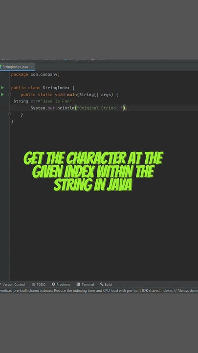 Get the character at the given index within the String IN JAVA # ...