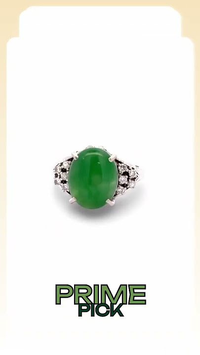 Jade and Diamond Platinum Ring