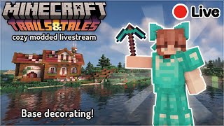 🌻Base decorating and making pathways! 🌼 Minecraft 1.20.1 (Modded)