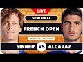 Sinner vs alcaraz  french open 2024 sf  live tennis playbyplay stream