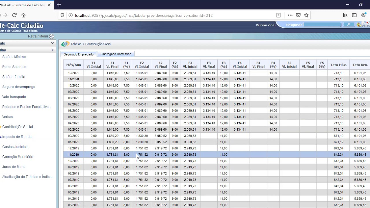 Conhecendo as Tabelas Auxiliares no Programa Pje-Calc Cidadão.