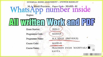 VMOU MA Hindi Previous MAHD-01 Assignment 2021-22 || SikSha Gram