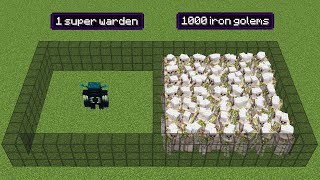 1000 iron golems vs 1 super warden (but warden has all effects)