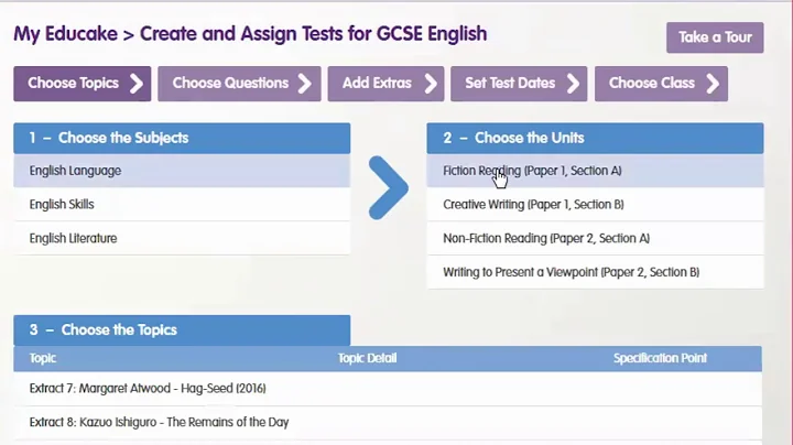 Tour of Educake English