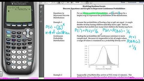 STA2023 Chapter 6 Video 3 Discrete Equations and Distributions for Continuous Probabilities