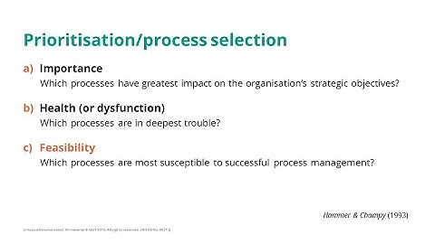 Three criteria to use when assessing processes