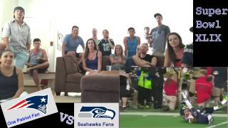 Super Bowl Fan Mixed Reactions!  Lone Patriots Fan among seahawks