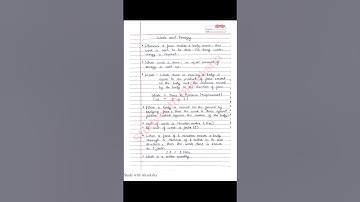 Work and Energy chapter notes | Class 9 science notes | S chand physics notes | NCERT | CBSE |