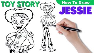 Toy Story Character Drawing : How to Draw Jessie From Toy story