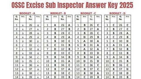 OSSC Excise Sub Inspector Answer Key 2025 | Exam Key, Objections