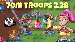 Lords Mobile - KVK rallies. Going for big reports. DOM mix stats are OP now
