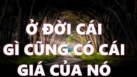 Ở ĐỜI CÁI GÌ CŨNG CÓ GIÁ CỦA NÓ
