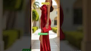 Red Sequin Gown | European Evening Glamour | Trending Fashion 2025 #shortsFeed #YoutubeSearch