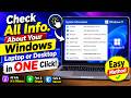 Check All Info About Your Windows Laptop Or Desktop In ONE Click! Easy Method