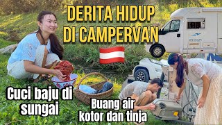 CUCI BAJU DI SUNGAI, ISI AIR DAN KOSONGIN WC CAMPERVAN #40