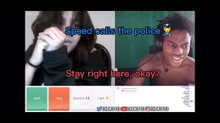 Ishowspeed calls the police on a Italian girl that claims she eat people 😳 #speed #girl #funny
