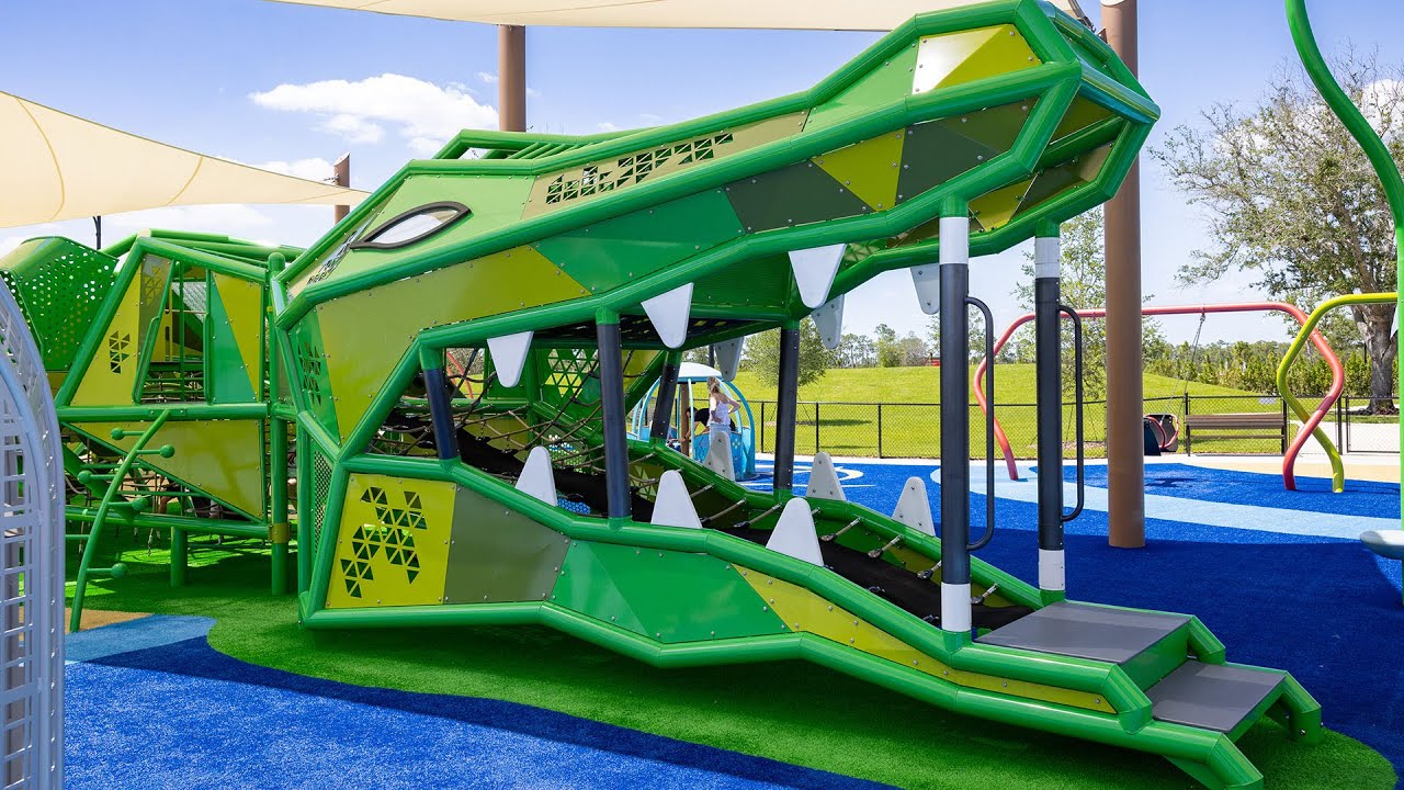Explorers Park – Babcock Ranch - Crocodile-themed Playground Climber