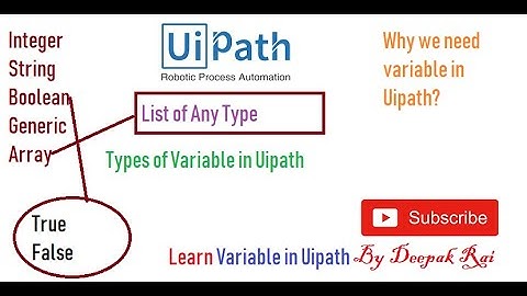 Types of Data Variable in Uipath | RPA