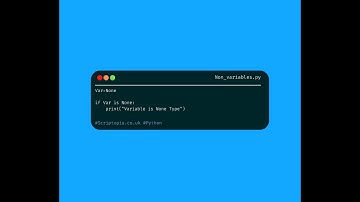 Python Variable - None type variables