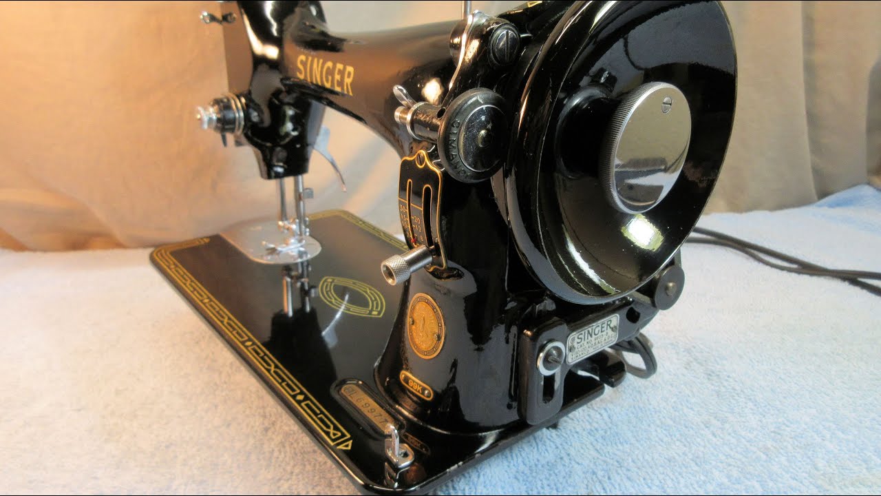 The Handwheel and Bobbin Winder of a Singer Model 99K Sewing Machine