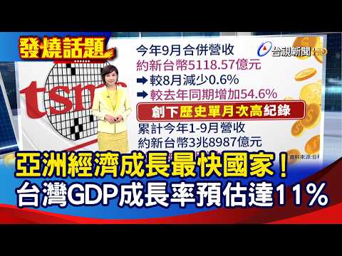 Fastest Growing Economy in Asia! Taiwan's GDP Growth Projected to Hit 11% 【Trending Topic】-10/08/...