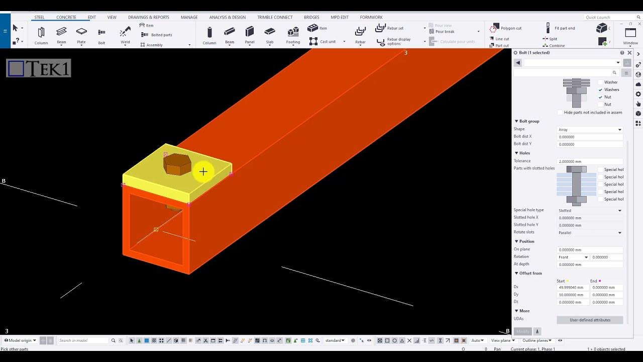 Bolt and Bolt Parts in Tekla YouTube