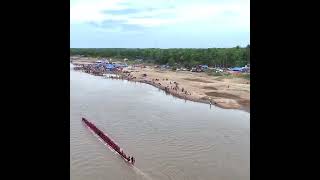 A Beautiful Long Boat Racing Arena #shorts #indonesia #pacujalur #aurafarming #culture #drone #fyp