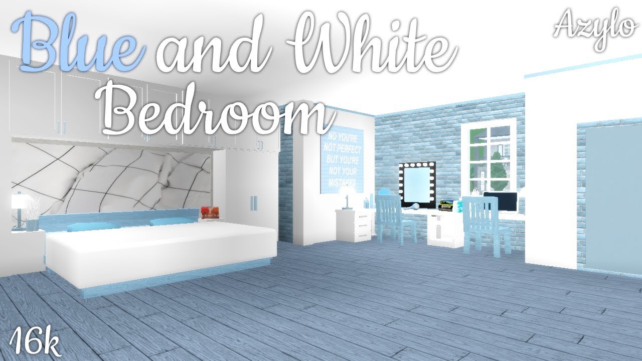Bloxburg Blue And White Bedroom 16k Youtube