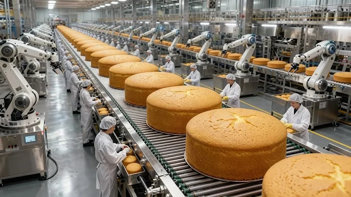 Inside a Modern Sponge Cake Factory | From Batter to Perfectly Fluffy Cakes