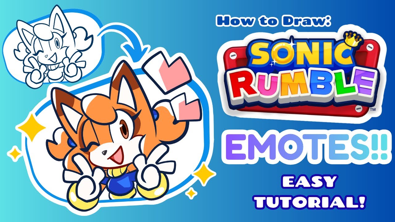 How to Draw: SONIC RUMBLE EMOTES!! [ Tutorial ] ️ - YouTube
