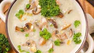 Champignoncremesuppe Lecker,Einfach,Schnell /Cream of Mushroom Soup طريقة تحضير شوربة الفطر بالكريمة