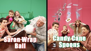 Christmas Party Games! Saran Wrap Ball And Candy Cane Spoons! screenshot 5