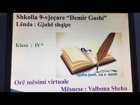 Lenda Gjuhe Shqipe Klasa IV-A Mesuese Valbona Shehu