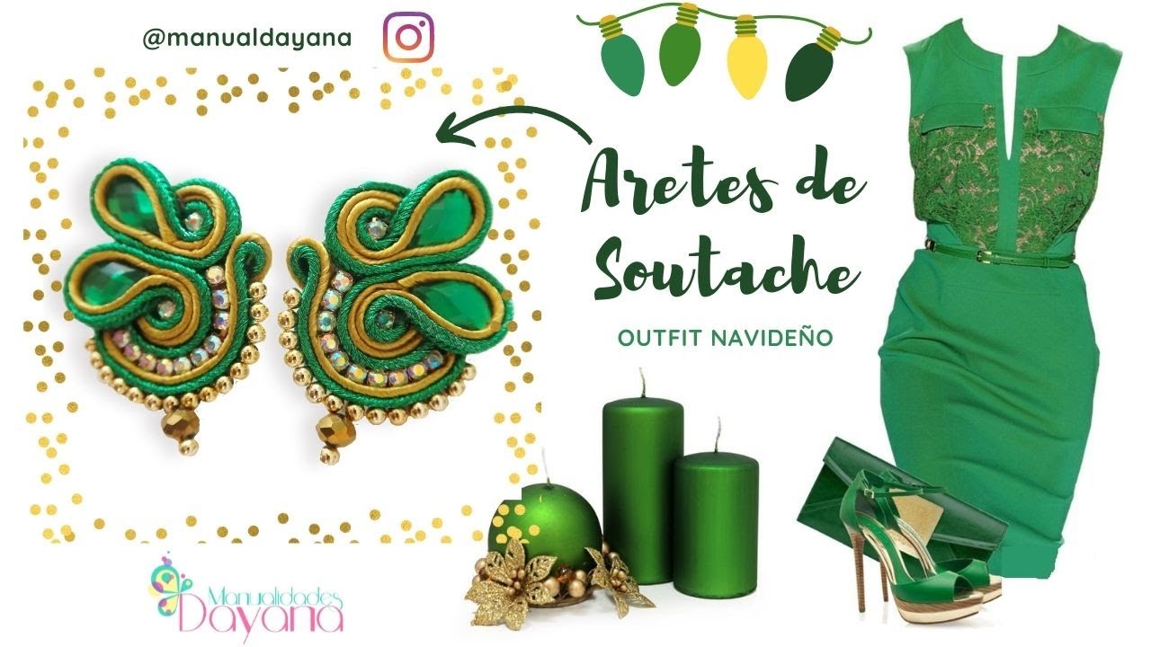 ARETES NAVIDAD 2021 | CURSO DE SOUTACHE PEGADO Y COSIDO | ZARCILLOS | www.manualidadesdayana.com