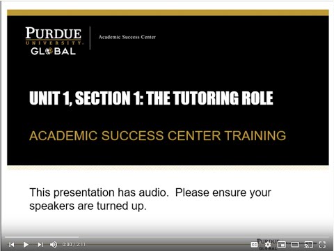 Uni1 Section 1: The Tutoring Role