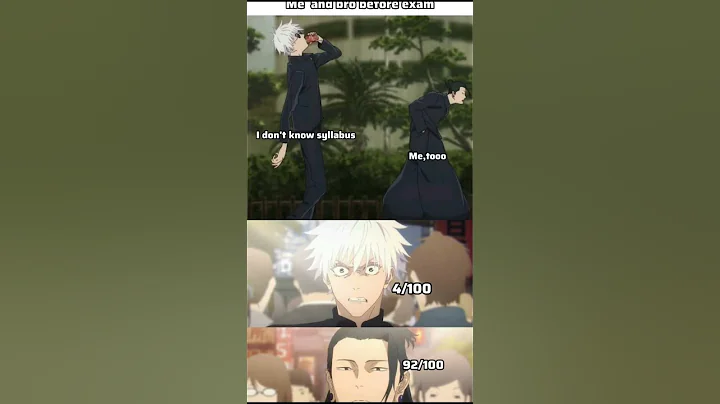 Me and bro before exam, after exam #anime #memes