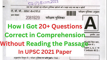 Tricks to solve UPSC Comprehension passages without even reading them(more than 95% accuracy#upsc#gs