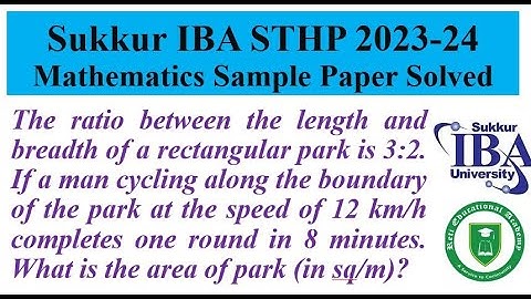 Sukkur IBA University Sindh Talent Hunt Program 2023 Sample Paper Mathematics Ratio question solved