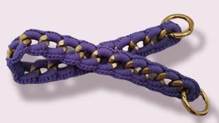 Manici per borsa spighetta rumena tripla o 3D- Crochet