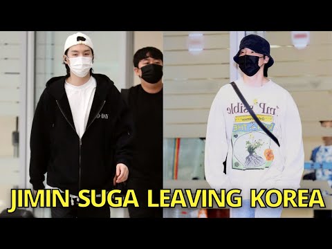 BTS' Suga departs airport with swag