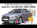 Fuse box location and diagrams: Audi A4 / S4 (8E/8H; 2004-2008)